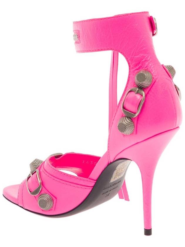 CAGOLE Metal Detail Leather Sandal Heels Pink - BALENCIAGA - BALAAN 3