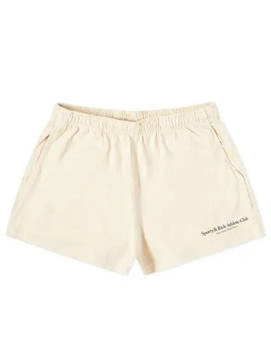 Women's Logo Print Shorts Cream - SPORTY & RICH - BALAAN 1