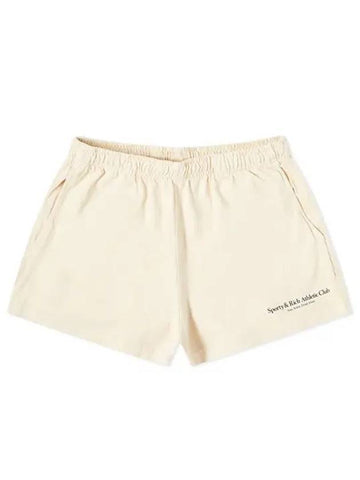 Women's Logo Print Shorts Cream - SPORTY & RICH - BALAAN 1