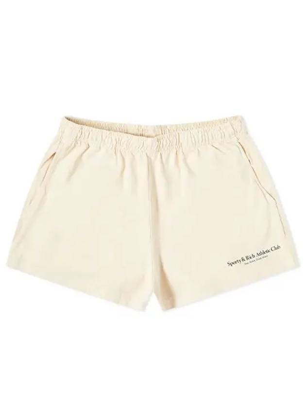 Women's Logo Print Shorts Cream - SPORTY & RICH - BALAAN 1