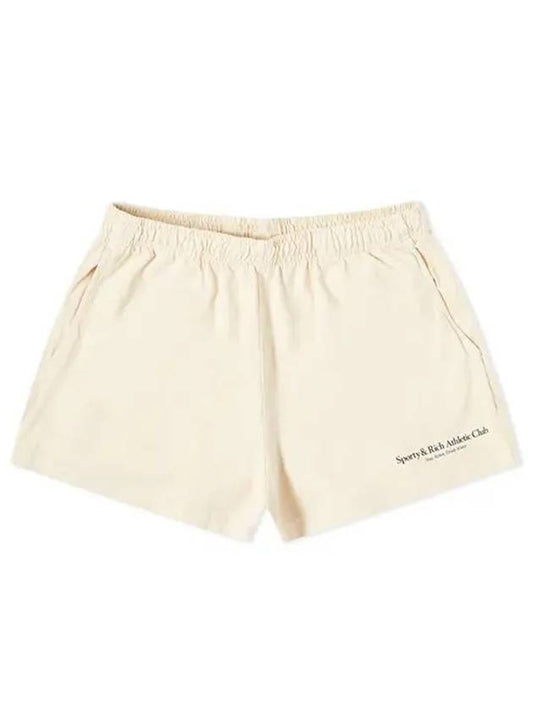 Women's Logo Print Shorts Cream - SPORTY & RICH - BALAAN 1