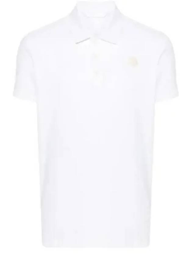 Men's Logo Patch Polo Shirt White - MONCLER - BALAAN 2