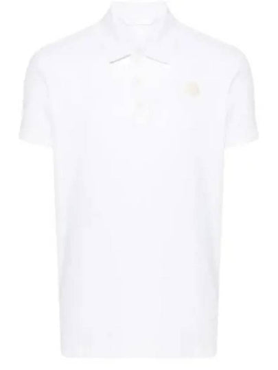 Men's Logo Patch Polo Shirt White - MONCLER - BALAAN 2