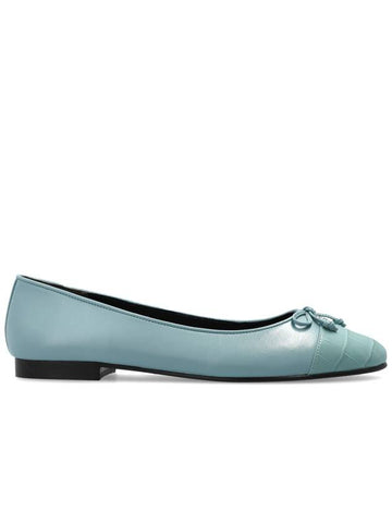 Tory Burch Leather Ballet Flats, Women's, Light Blue - TORY BURCH - BALAAN 1