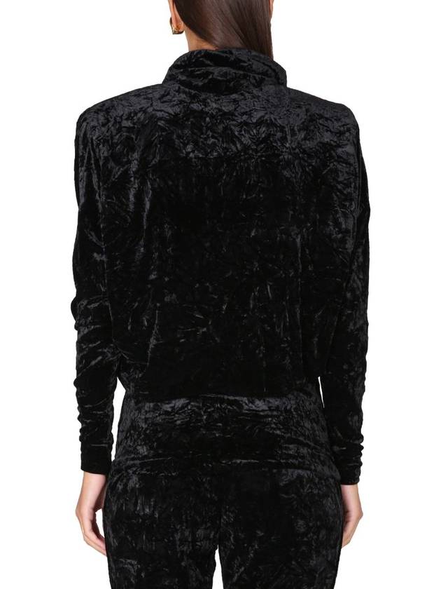 Women's High-Neck Velvet Midi Dress Black - SAINT LAURENT - BALAAN 4