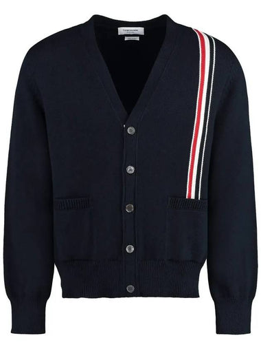 RWB striped intarsia cotton cardigan - THOM BROWNE - BALAAN 1