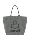 Yenky Embroidered Logo Small Tote Bag Grey - ISABEL MARANT - BALAAN 1