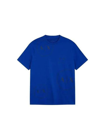 Men s Circle Logo Pattern T Shirt Blue 270435 - ARMANI EXCHANGE - BALAAN 1