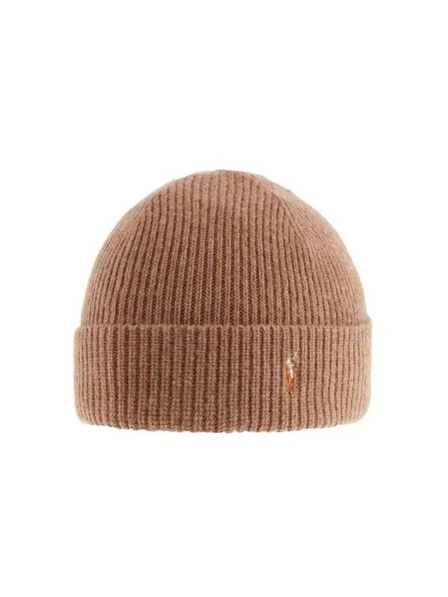 Pony Logo Wool Beanie Beige - POLO RALPH LAUREN - BALAAN 2