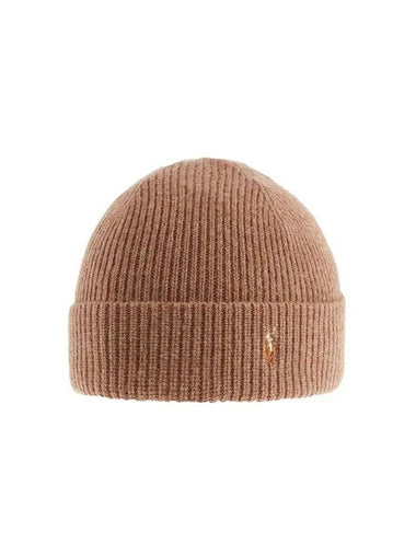 Pony Logo Wool Beanie Beige - POLO RALPH LAUREN - BALAAN 1