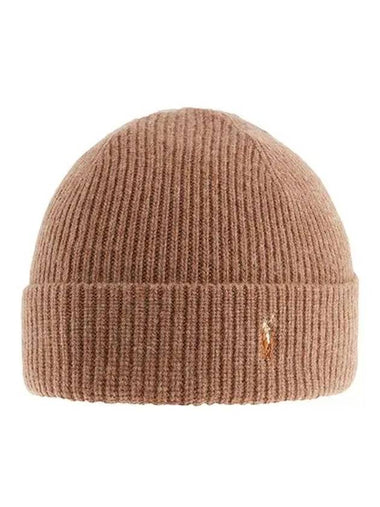 Pony Logo Wool Beanie Beige - POLO RALPH LAUREN - BALAAN 1