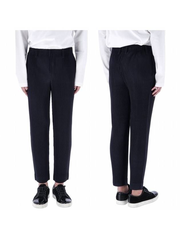 Pleated Straight Pants Navy - ISSEY MIYAKE - BALAAN 2