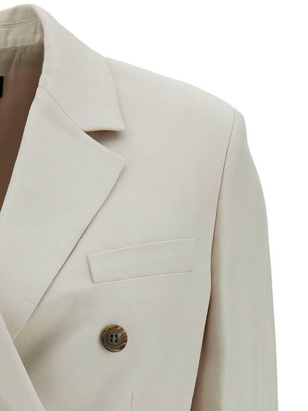 Off-White Double-Breasted Jacket With Notched Revers In Viscose Woman - THEORY - BALAAN 4