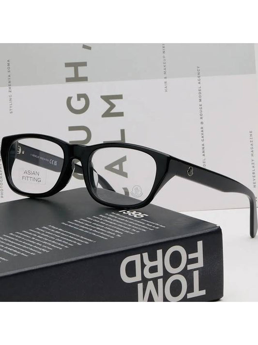 Glasses frame ML5158D 001 square black horn rim Asian fit - MONCLER - BALAAN 2