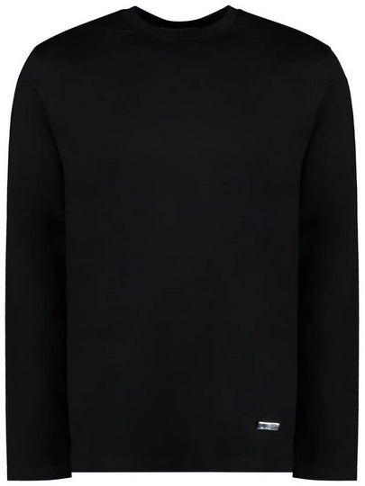 Logo Plaque Hem Long Sleeve T-Shirt Black - JIL SANDER - BALAAN 2