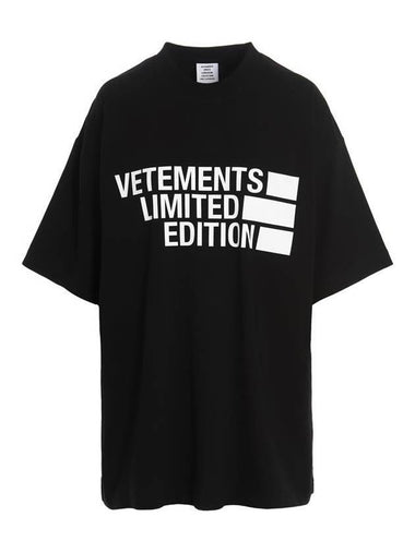 Big Logo Limited Edition Short Sleeve T-Shirt Black White - VETEMENTS - BALAAN 1