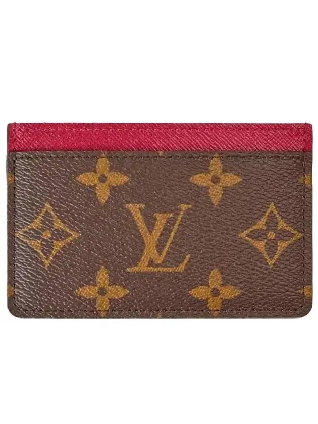 Monogram Card Wallet Fuchsia Brown - LOUIS VUITTON - BALAAN 1