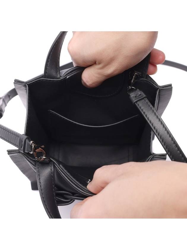 Viva Bow Mini Tote Bag Black - SALVATORE FERRAGAMO - BALAAN 7