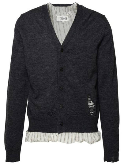 Men's Distressed Cardigan Dark Grey - MAISON MARGIELA - BALAAN 2