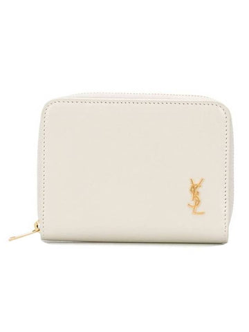 Monogram Compact Medium Wallet White - SAINT LAURENT - BALAAN 1