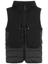 Shell R Mix Goggle Hooded Padded Vest Black - CP COMPANY - BALAAN 2