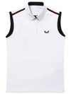 Golf Wear Mesh Tape Collar Sleeveless Golf T-shirt WB21SUWT02WH White - WHITEBALL - BALAAN 2