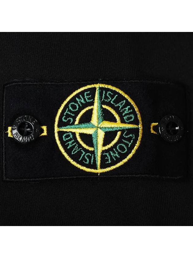 Logo Patch Cotton Fleece Hoodie Black - STONE ISLAND - BALAAN 5