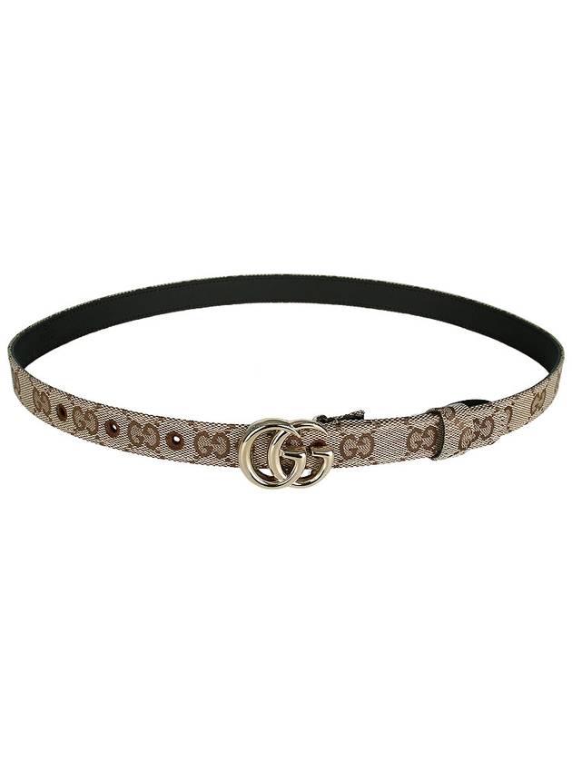 GG Marmont Thin Canvas Belt Beige - GUCCI - BALAAN 9