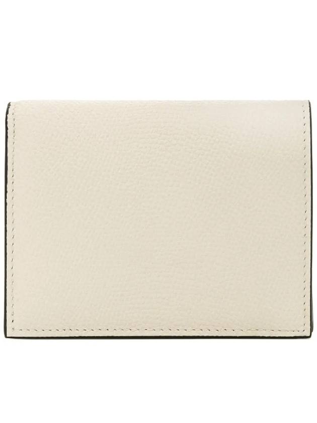 Compact V Logo Signature Calfskin Half Wallet Ivory - VALENTINO - BALAAN 4