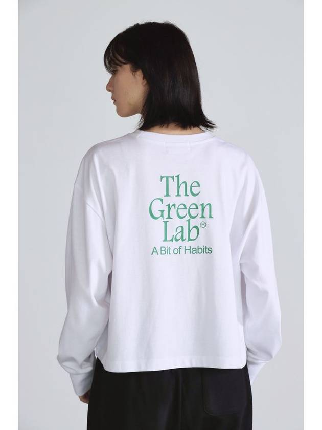 Essential Crop Long Sleeve T-Shirt White - THE GREEN LAB - BALAAN 9