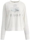 Klowia Logo Print Linen Sweatshirt White - ISABEL MARANT - BALAAN 3