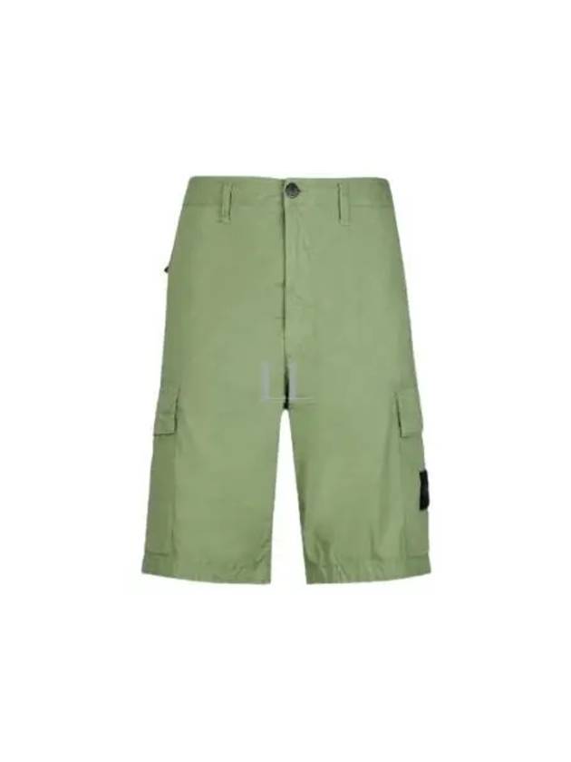 Men's Logo Patch Cargo Shorts Sage Green - STONE ISLAND - BALAAN 2