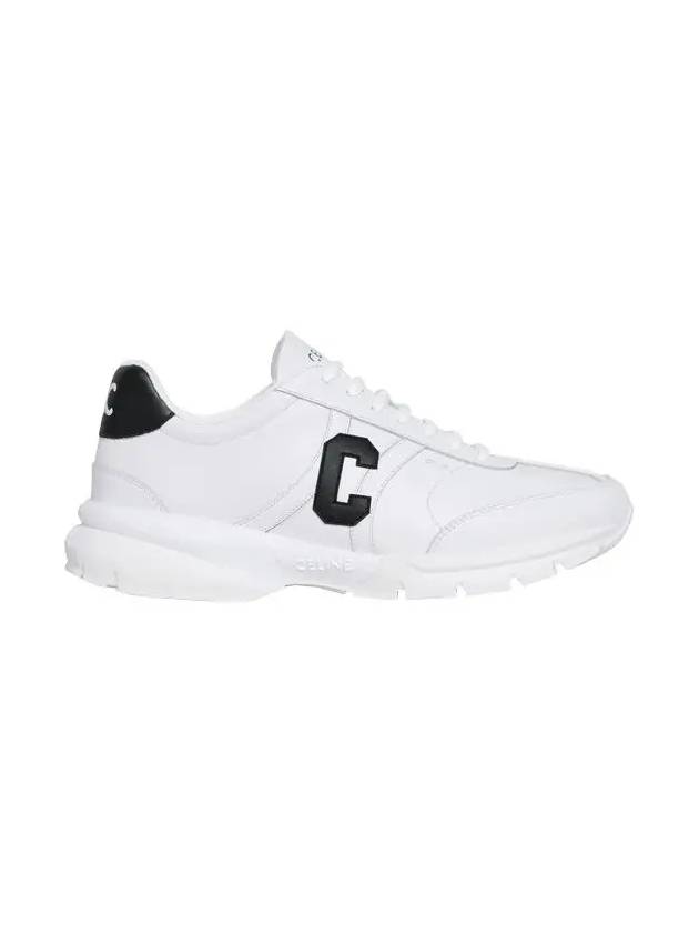 Runner CR02 Calfskin Lace-Up Low Top Sneakers White - CELINE - BALAAN 3