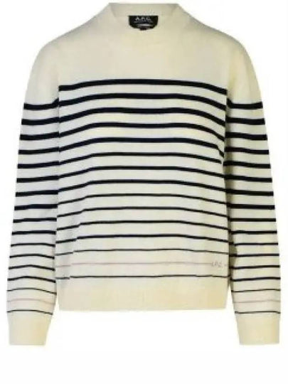 Billie Stripe Wool Knit Top Navy Ecru - A.P.C. - BALAAN 2