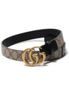 GG Buckle Leather Belt Black Beige - GUCCI - BALAAN 3