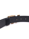 YSL gold logo leather belt black - SAINT LAURENT - BALAAN.