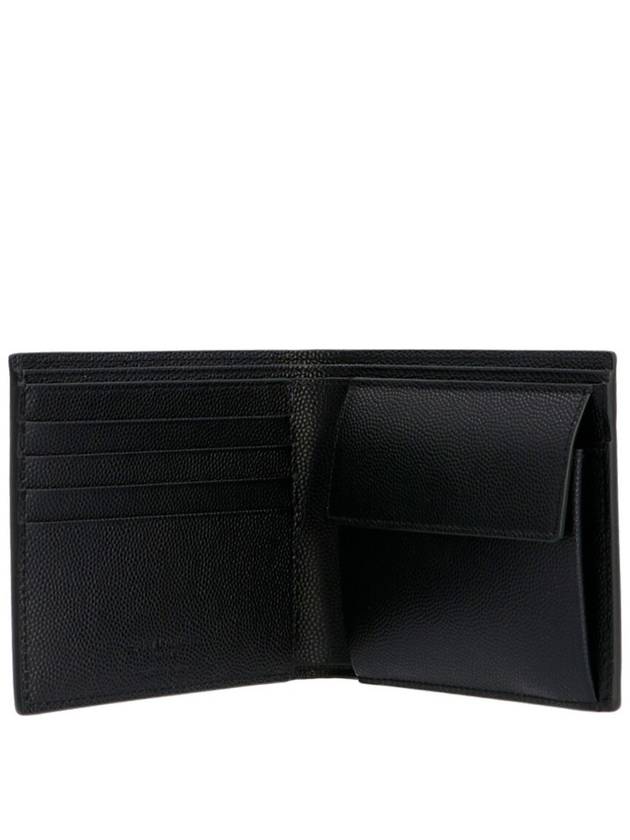 Logo East West Half Wallet Black - SAINT LAURENT - BALAAN 4