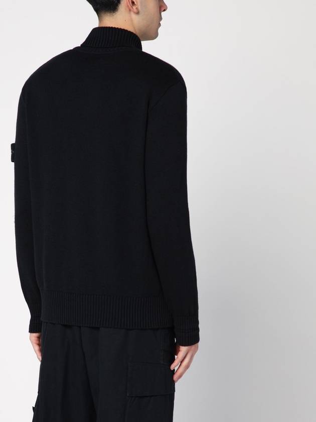 Logo Badge Turtleneck Sweatshirt Black - STONE ISLAND - BALAAN 3