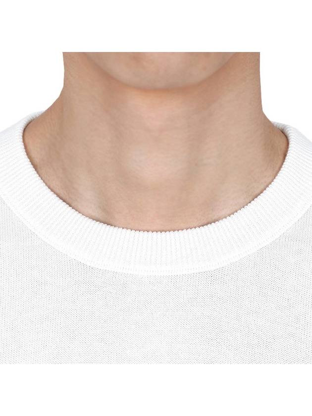 Crewneck Soft Cotton Knit Top White - STONE ISLAND - BALAAN 7