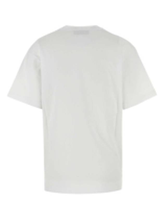 Embroidered Cotton Short Sleeve T-Shirt Off White - GUCCI - BALAAN 3