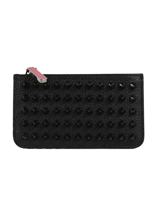 Credilou Spike Card Wallet Black - CHRISTIAN LOUBOUTIN - BALAAN 1