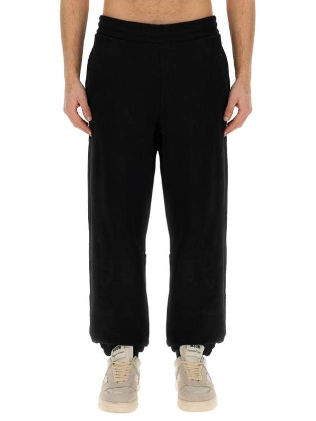 Logo Cotton Track Pants Black - MSGM - BALAAN 2