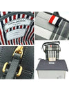 Madras 4-Bar Vertical Pepple Grain Leather Cross Bag Grey - THOM BROWNE - BALAAN.