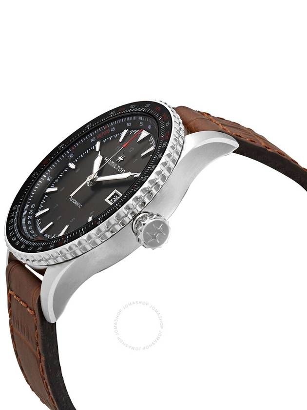 Khaki Aviation Converter Auto Brown Leather Watch Black - HAMILTON - BALAAN 3