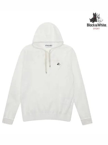 Cool lining knit hooded pullover 2434LCKCWHITE - BLACK&WHITE - BALAAN 1