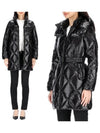 Women s Goose Down Long Padded Conza Hood Detachable Diamond Quilted Jacket VDDJ95636 BKS - DUVETICA - BALAAN 2