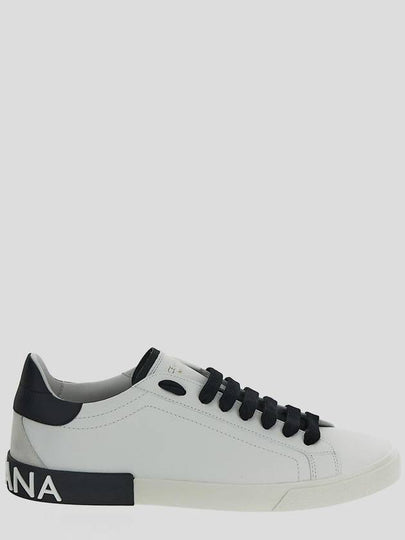 Calfskin Portofino Vintage Sneakers White Black - DOLCE&GABBANA - BALAAN 2