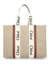 Woody Large Tote Bag White Brown Beige - CHLOE - BALAAN 4