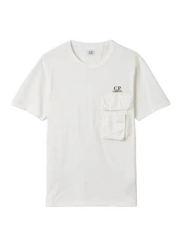 Chest logo pocket short sleeve t shirt white - CP COMPANY - BALAAN 1