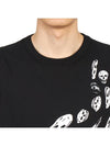 Wave Skull Print Short Sleeve T-Shirt Black - ALEXANDER MCQUEEN - BALAAN 7